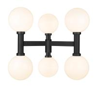 Six Light Outdoor Post Mount Fixture by Z-Lite - Laurent Collection, Black Finish - 597BP6-BK