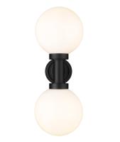Two Light Outdoor Wall Sconce by Z-Lite - Laurent Collection, Black Finish - 597M2-BK