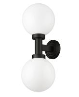 Two Light Outdoor Wall Sconce by Z-Lite - Laurent Collection, Black Finish - 597M2-BK