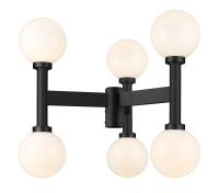 Six Light Outdoor Post Mount Fixture by Z-Lite - Laurent Collection, Black Finish - 597MP6-BK