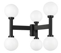 Six Light Outdoor Post Mount Fixture by Z-Lite - Laurent Collection, Black Finish - 597MP6-BK
