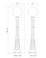 One Light Outdoor Post Mounted Fixture by Z-Lite - Laurent Collection, Black Finish - 597PHB-519P-BK