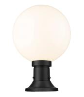 One Light Outdoor Pier Mounted Fixture by Z-Lite - Laurent Collection, Black Finish - 597PHB-553PM-BK