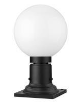 One Light Outdoor Pier Mounted Fixture by Z-Lite - Laurent Collection, Black Finish - 597PHM-533PM-BK