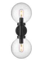 Two Light Outdoor Wall Sconce by Z-Lite - Laurent Collection, Black Finish - 599M2-BK
