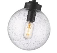 One Light Outdoor Pendant by Z-Lite - Laurent Collection, Black Finish - 599P8-BK