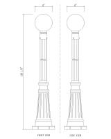 One Light Outdoor Post Mounted Fixture by Z-Lite - Laurent Collection, Black Finish - 599PHM-519P-BK