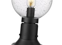 One Light Outdoor Pier Mounted Fixture by Z-Lite - Laurent Collection, Black Finish - 599PHM-553PM-BK