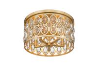 Five Light Flush Mount by Z-Lite - Dealey Collection, Heirloom Brass Finish - 6010F18HB