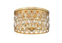 Five Light Flush Mount by Z-Lite - Dealey Collection, Heirloom Brass Finish - 6010F18HB