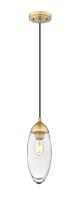 One Light Pendant by Z-Lite - Arden Collection, Rubbed Brass Finish - 651P-RB