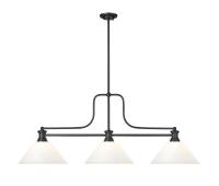 Three Light Billiard by Z-Lite - Melange Collection, Matte Black Finish - 725-3MB-AMO14