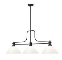 Three Light Billiard by Z-Lite - Melange Collection, Matte Black Finish - 725-3MB-AMO14
