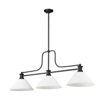 Three Light Billiard by Z-Lite - Melange Collection, Matte Black Finish - 725-3MB-AMO14