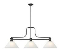 Three Light Billiard by Z-Lite - Melange Collection, Matte Black Finish - 725-3MB-AWL14