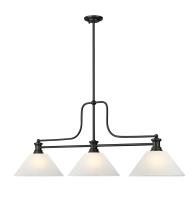 Three Light Billiard by Z-Lite - Melange Collection, Matte Black Finish - 725-3MB-AWL14