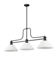 Three Light Billiard by Z-Lite - Melange Collection, Matte Black Finish - 725-3MB-AWL14