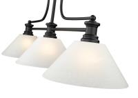 Three Light Billiard by Z-Lite - Melange Collection, Matte Black Finish - 725-3MB-AWL14