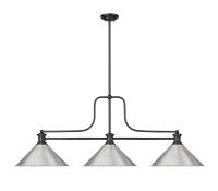 Three Light Billiard by Z-Lite - Melange Collection, Matte Black Finish - 725-3MB-BN15