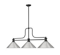 Three Light Billiard by Z-Lite - Melange Collection, Matte Black Finish - 725-3MB-BN15