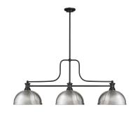 Three Light Billiard by Z-Lite - Melange Collection, Matte Black Finish - 725-3MB-D12BN