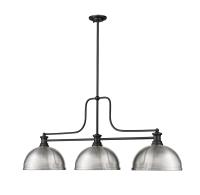 Three Light Billiard by Z-Lite - Melange Collection, Matte Black Finish - 725-3MB-D12BN