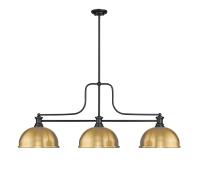 Three Light Billiard by Z-Lite - Melange Collection, Matte Black Finish - 725-3MB-D12HBR