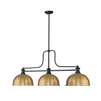 Three Light Billiard by Z-Lite - Melange Collection, Matte Black Finish - 725-3MB-D12HBR