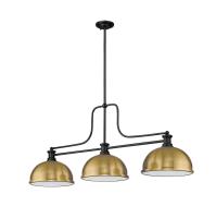 Three Light Billiard by Z-Lite - Melange Collection, Matte Black Finish - 725-3MB-D12HBR