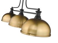 Three Light Billiard by Z-Lite - Melange Collection, Matte Black Finish - 725-3MB-D12HBR