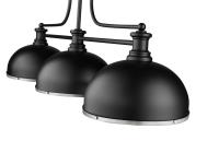 Three Light Billiard by Z-Lite - Melange Collection, Matte Black Finish - 725-3MB-D12MB+BN