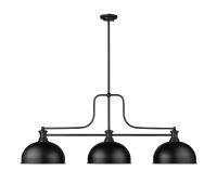 Three Light Billiard by Z-Lite - Melange Collection, Matte Black Finish - 725-3MB-D13MB