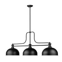 Three Light Billiard by Z-Lite - Melange Collection, Matte Black Finish - 725-3MB-D13MB