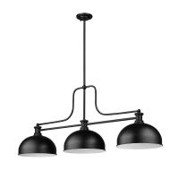 Three Light Billiard by Z-Lite - Melange Collection, Matte Black Finish - 725-3MB-D13MB