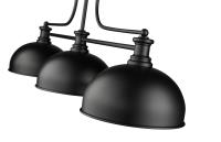 Three Light Billiard by Z-Lite - Melange Collection, Matte Black Finish - 725-3MB-D13MB
