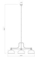 Three Light Billiard by Z-Lite - Melange Collection, Matte Black Finish - 725-3MB-D13MB