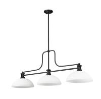 Three Light Billiard by Z-Lite - Melange Collection, Matte Black Finish - 725-3MB-DMO14