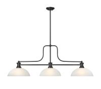 Three Light Billiard by Z-Lite - Melange Collection, Matte Black Finish - 725-3MB-DWL14