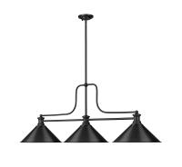 Three Light Billiard by Z-Lite - Melange Collection, Matte Black Finish - 725-3MB-MB15