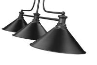 Three Light Billiard by Z-Lite - Melange Collection, Matte Black Finish - 725-3MB-MB15