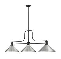 Three Light Billiard by Z-Lite - Melange Collection, Matte Black Finish - 725-3MB-MBN