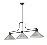 Three Light Billiard by Z-Lite - Melange Collection, Matte Black Finish - 725-3MB-MBN