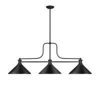 Three Light Billiard by Z-Lite - Melange Collection, Matte Black Finish - 725-3MB-MMB