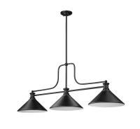 Three Light Billiard by Z-Lite - Melange Collection, Matte Black Finish - 725-3MB-MMB