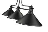 Three Light Billiard by Z-Lite - Melange Collection, Matte Black Finish - 725-3MB-MMB