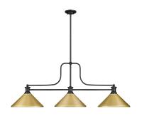 Three Light Billiard by Z-Lite - Melange Collection, Matte Black Finish - 725-3MB-MSG