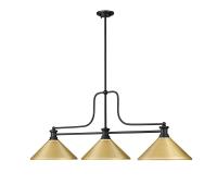 Three Light Billiard by Z-Lite - Melange Collection, Matte Black Finish - 725-3MB-MSG