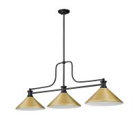 Three Light Billiard by Z-Lite - Melange Collection, Matte Black Finish - 725-3MB-MSG