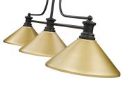 Three Light Billiard by Z-Lite - Melange Collection, Matte Black Finish - 725-3MB-MSG