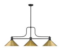 Three Light Billiard by Z-Lite - Melange Collection, Matte Black Finish - 725-3MB-RB15